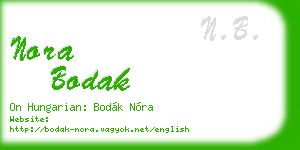 nora bodak business card